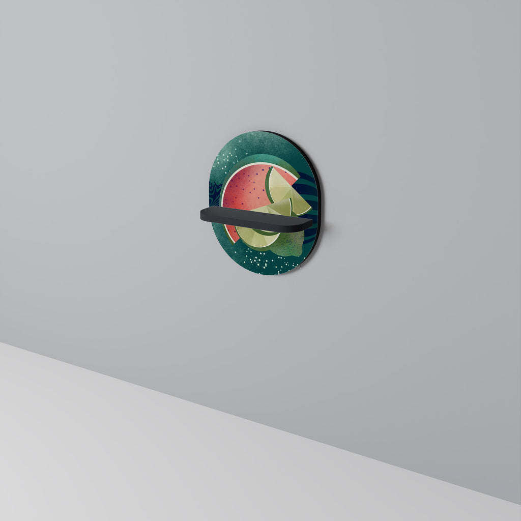 FRUIT POWER Oval konsthylla i svart finish