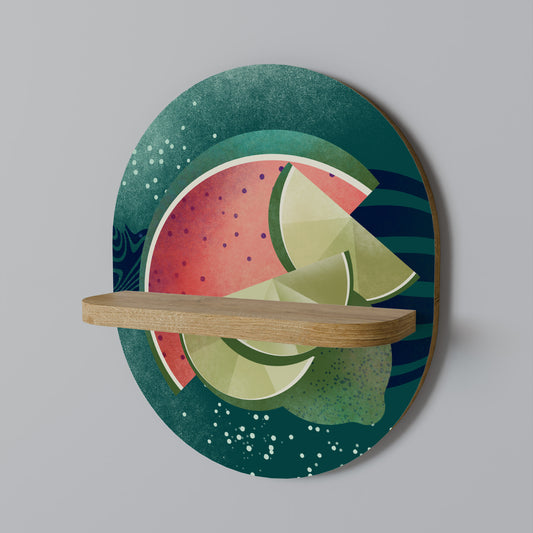 FRUIT POWER Oval Art Shelf In Oak Effect