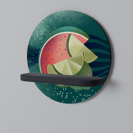 FRUIT POWER Rund konsthylla i svart finish