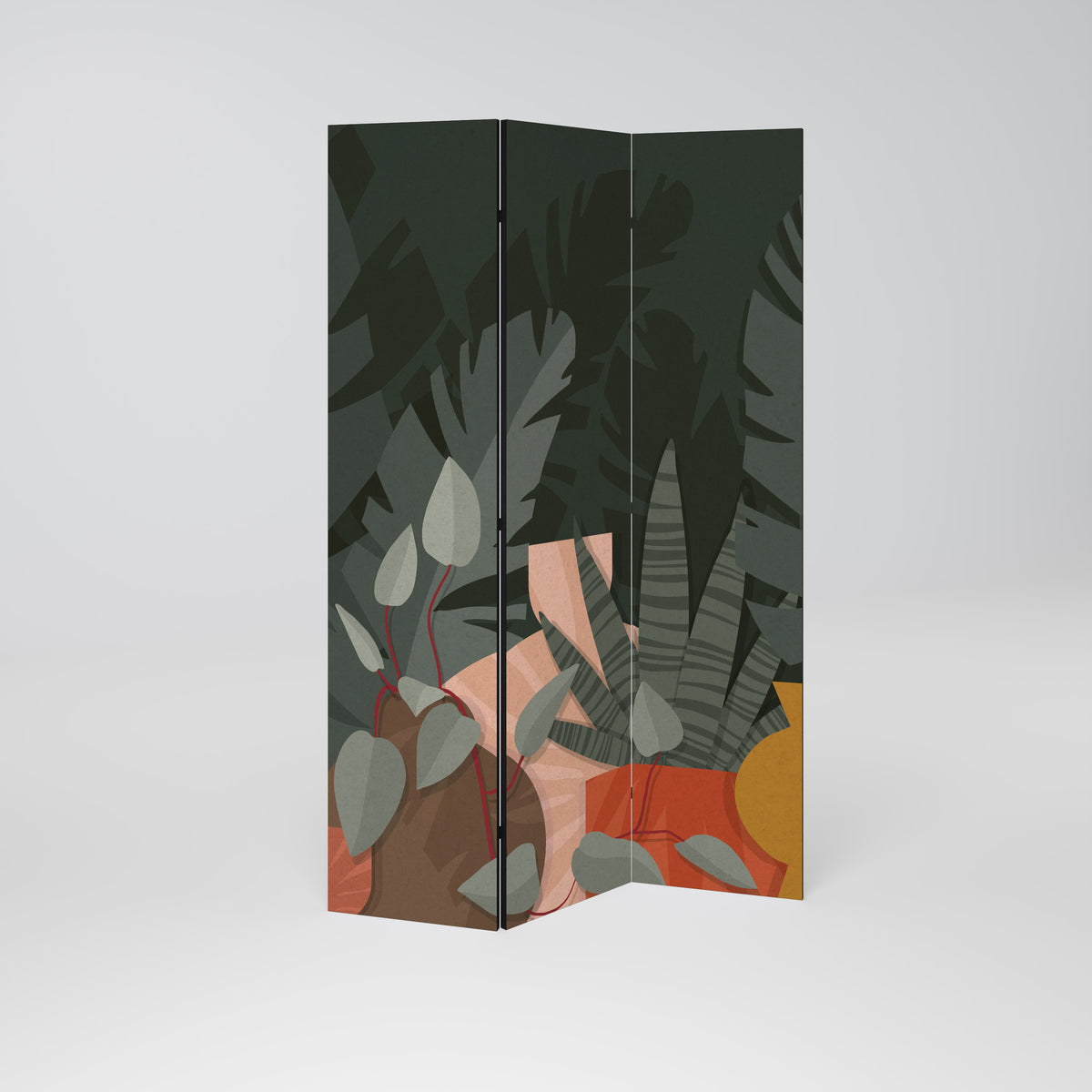 TROPICAL COMPOSITION Dekorativ rumsavdelare – 3 paneler
