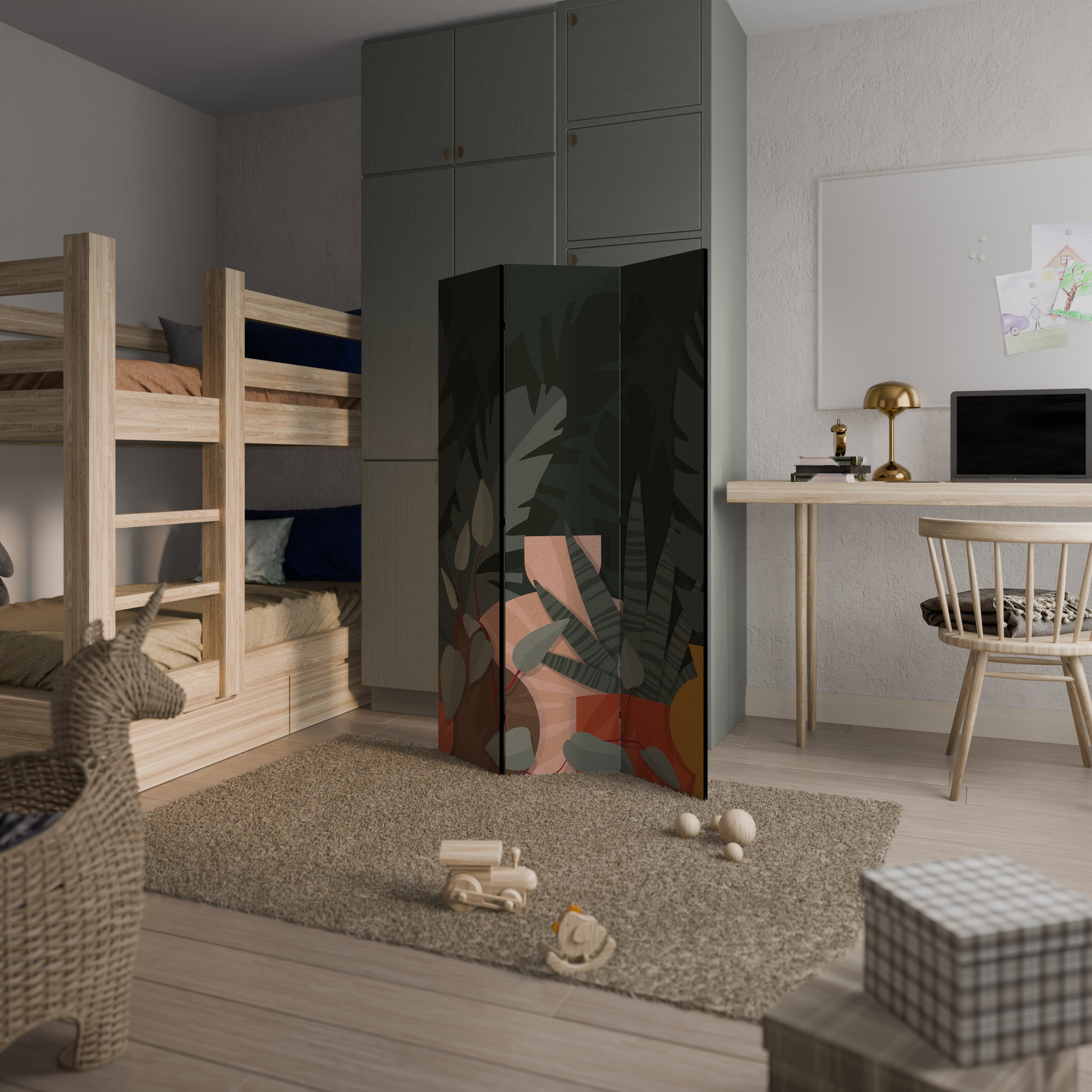 TROPICAL COMPOSITION 3-Panel Room Divider