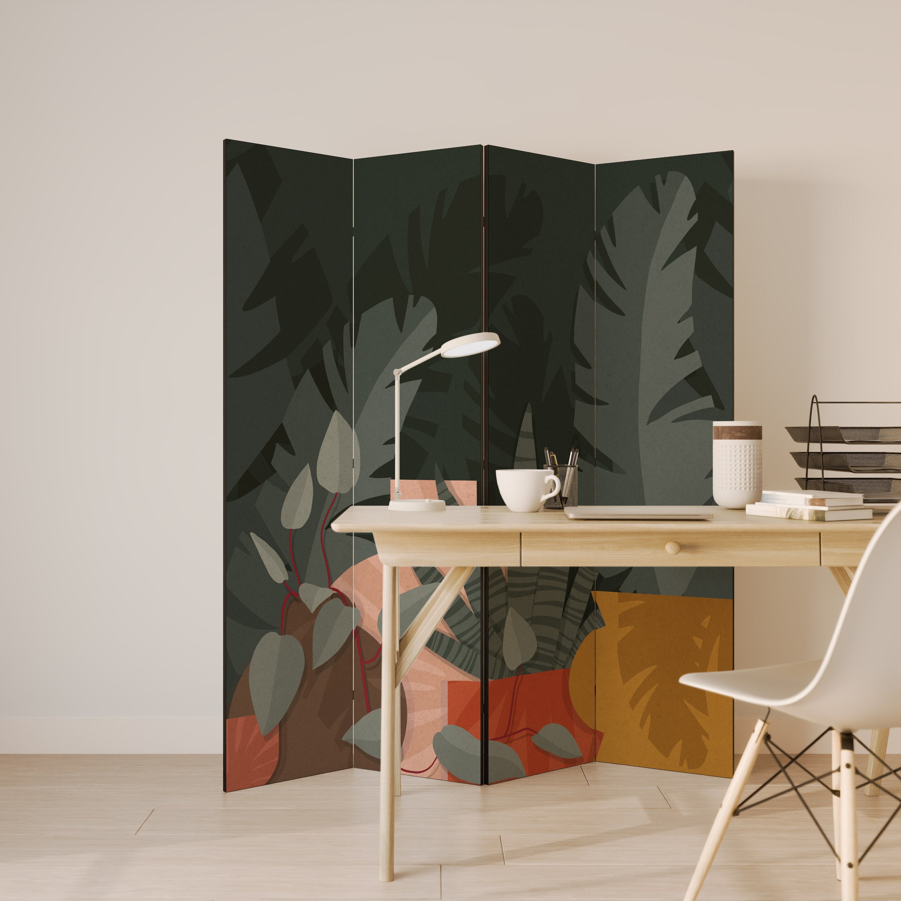 TROPICAL COMPOSITION Rumsavdelare 4 paneler