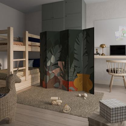 TROPICAL COMPOSITION Decorative 5-Panel Room Divider