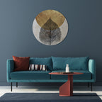 GOLD NERVATIO Round Wall Art