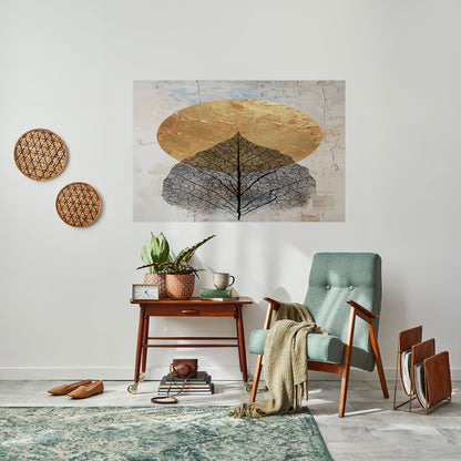 GOLD NERVATIO Peel and Stick Horizontal Poster