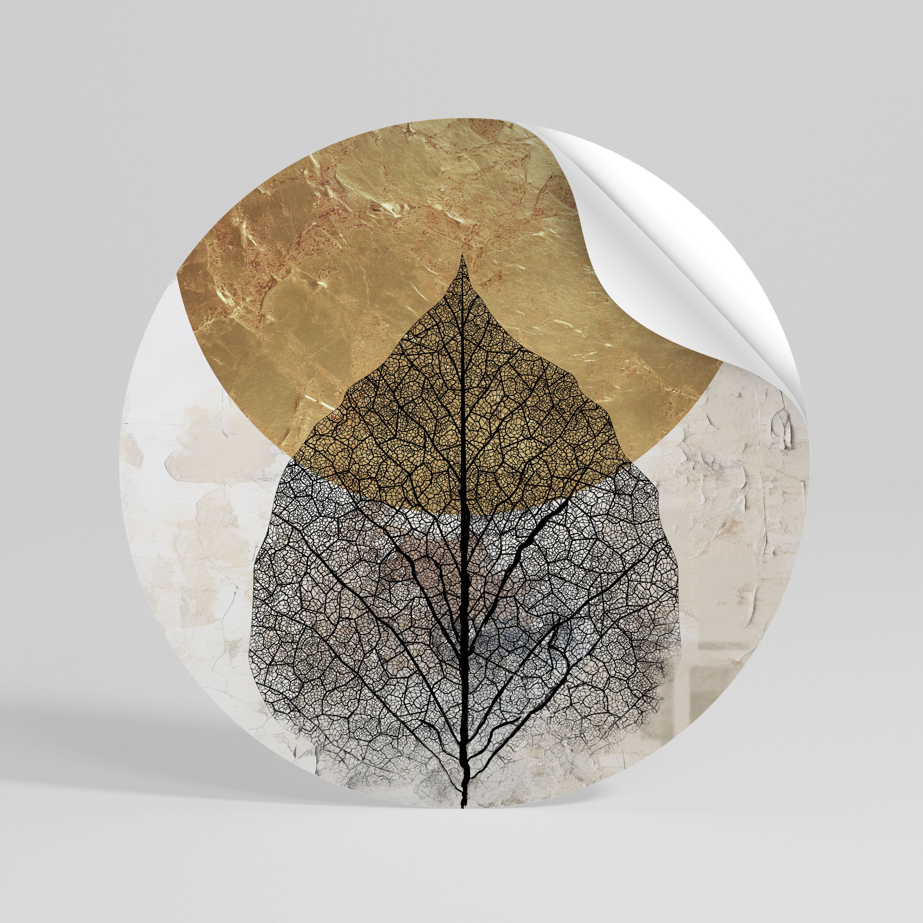 GOLD NERVATIO Rund väggdekal