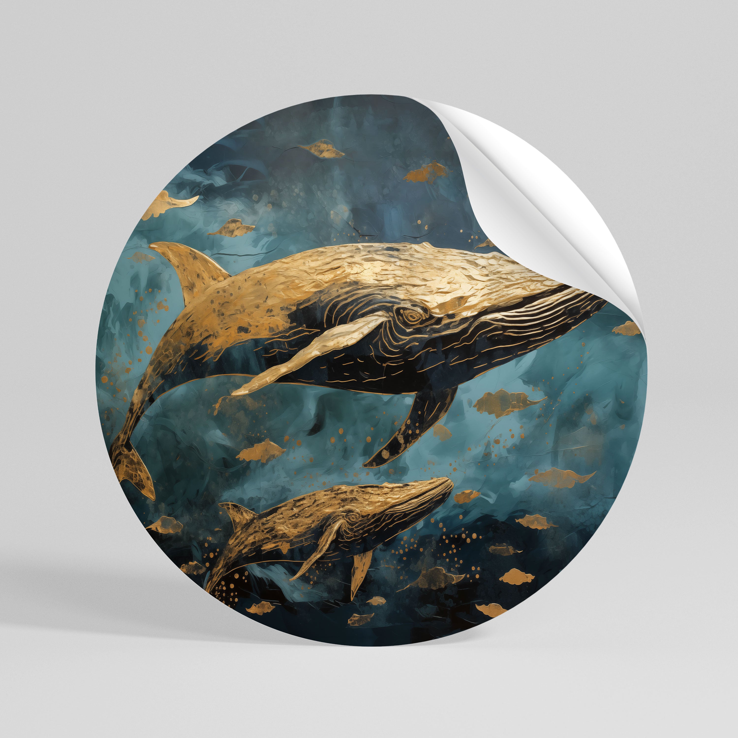 WHALE SONG SYMPHONY Rund väggdekal