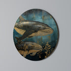 AQUATIC ELEGANCE Round Wall Art