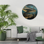 AQUATIC ELEGANCE Round Wall Art