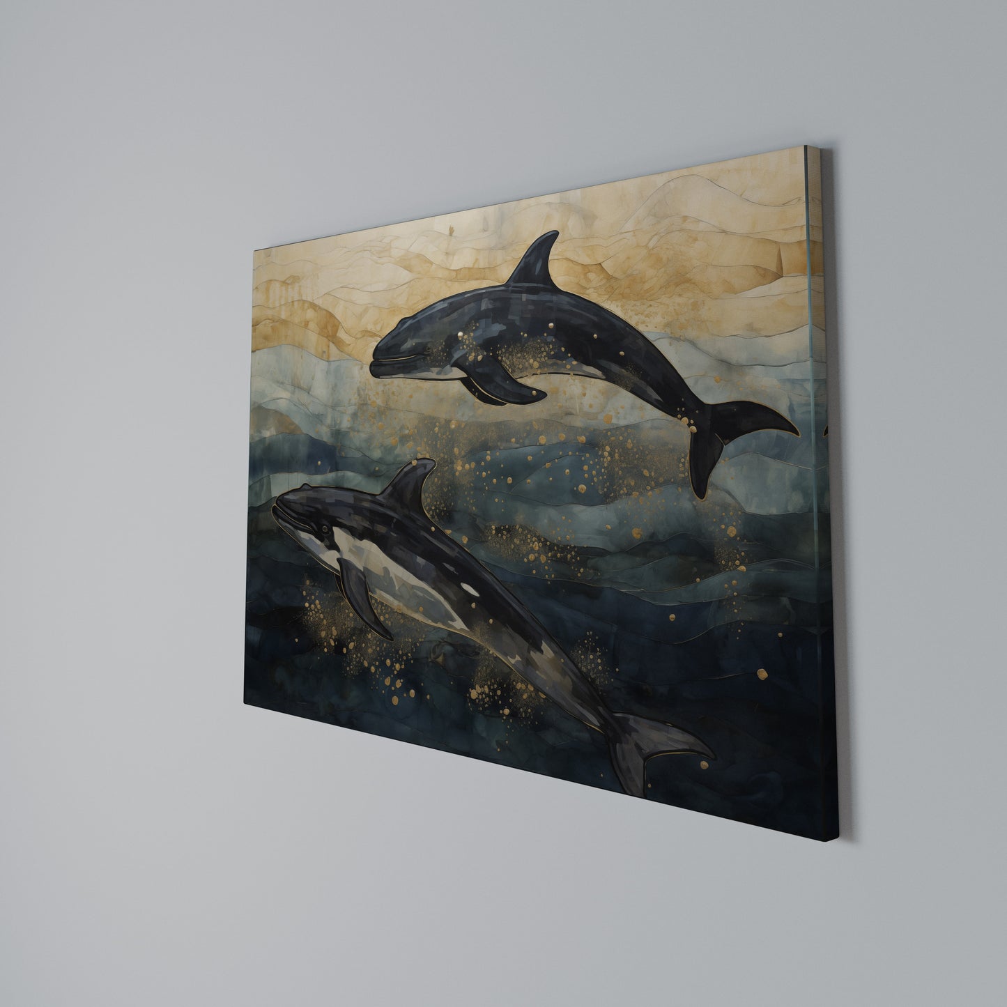 GOLDEN WAVES Horizontal Canvas Print