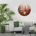 VIBRANT BLOOM SYMPHONY Round Wall Art