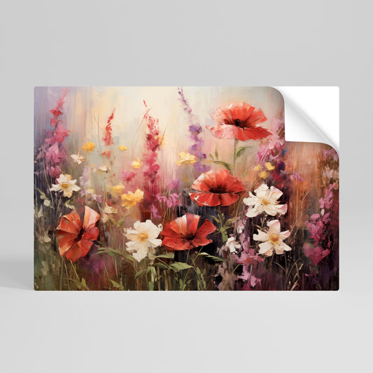 Vibrant Bloom Symphony horisontell poster med självhäftande text