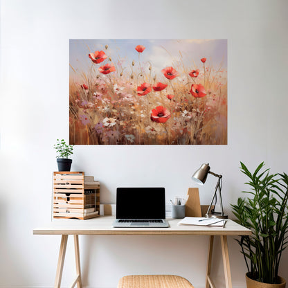 VALLMO DRÖMLANDSKAP horisontell poster med självhäftande mönster