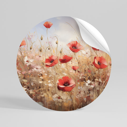 POPPY DREAMSCAPE Rund väggdekal