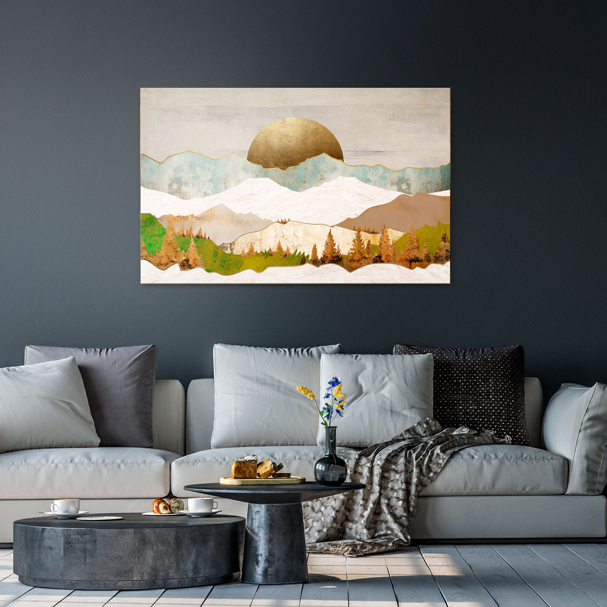 GOLDEN WINTER Horizontal Canvas Print