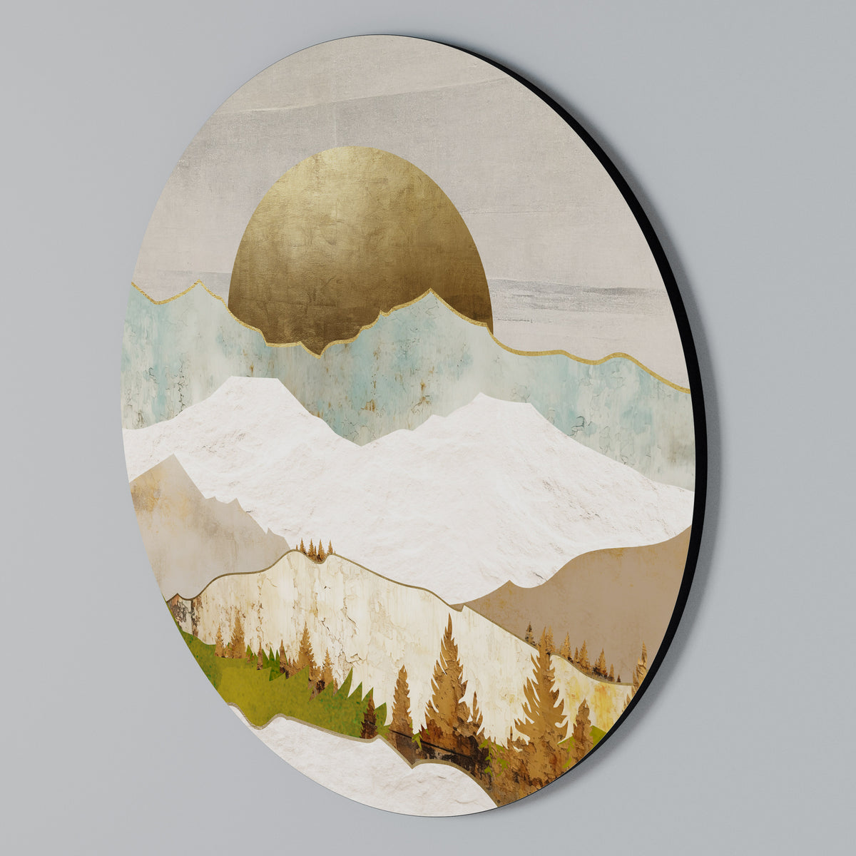 Round Wall Art – GOLDEN WINTER