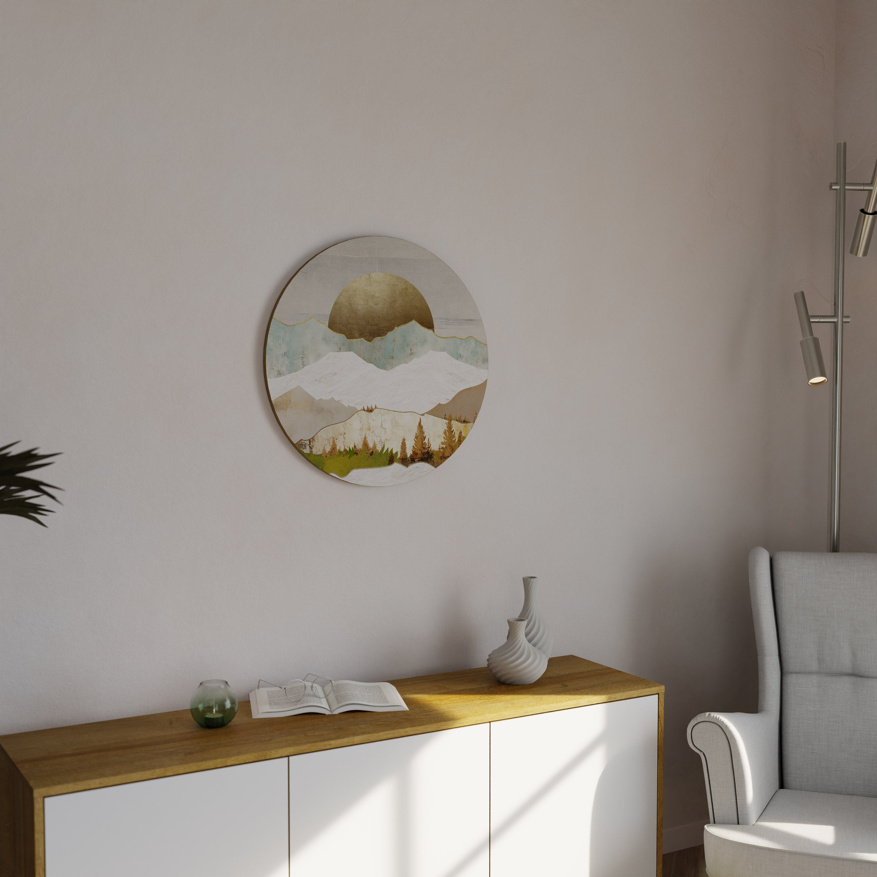 GOLDEN WINTER Round Wall Art