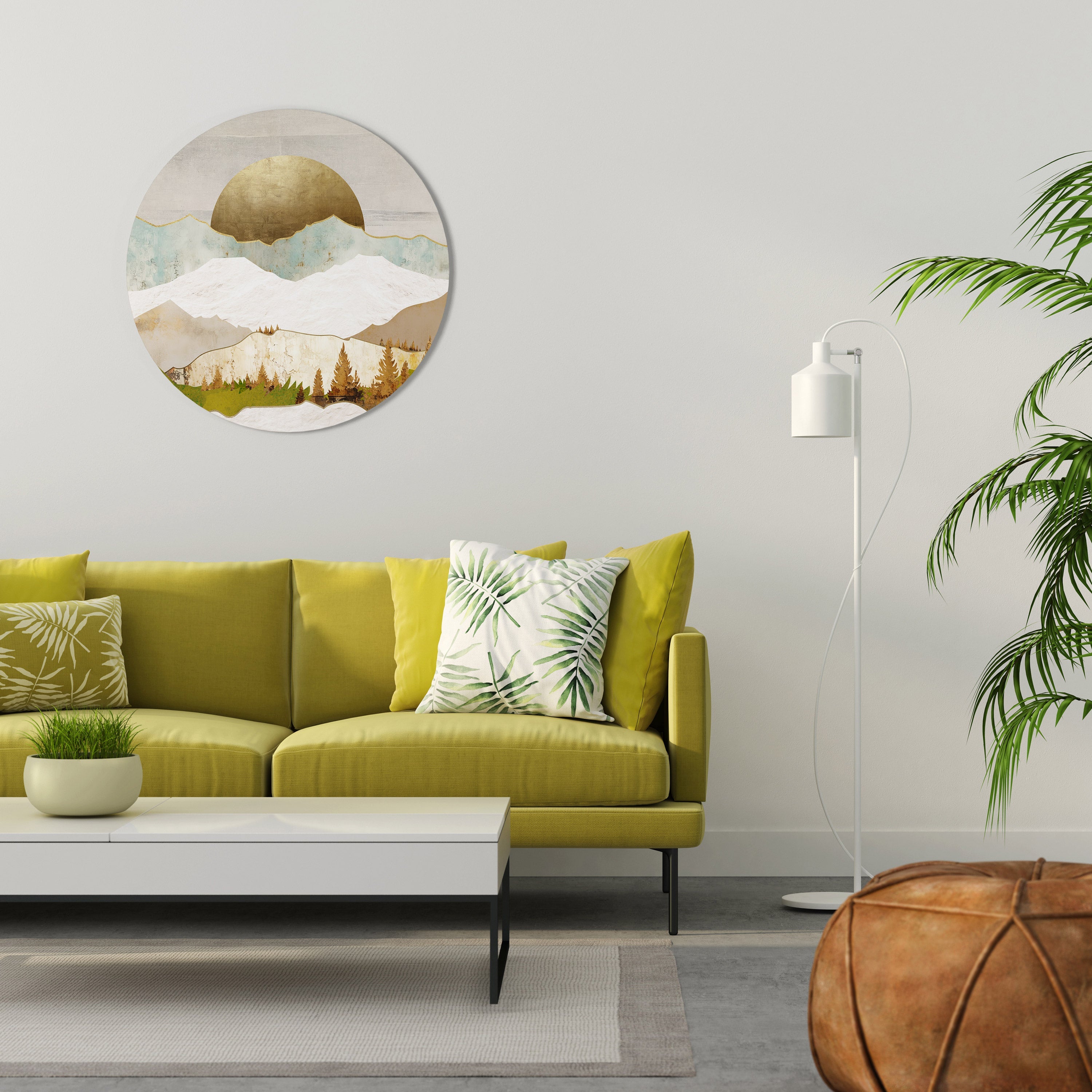 GOLDEN WINTER Round Wall Art