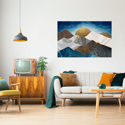 SHEEN OF PEAKS horisontell affisch med självhäftande motiv