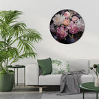 CRASHED PEONIES Round Wall Art
