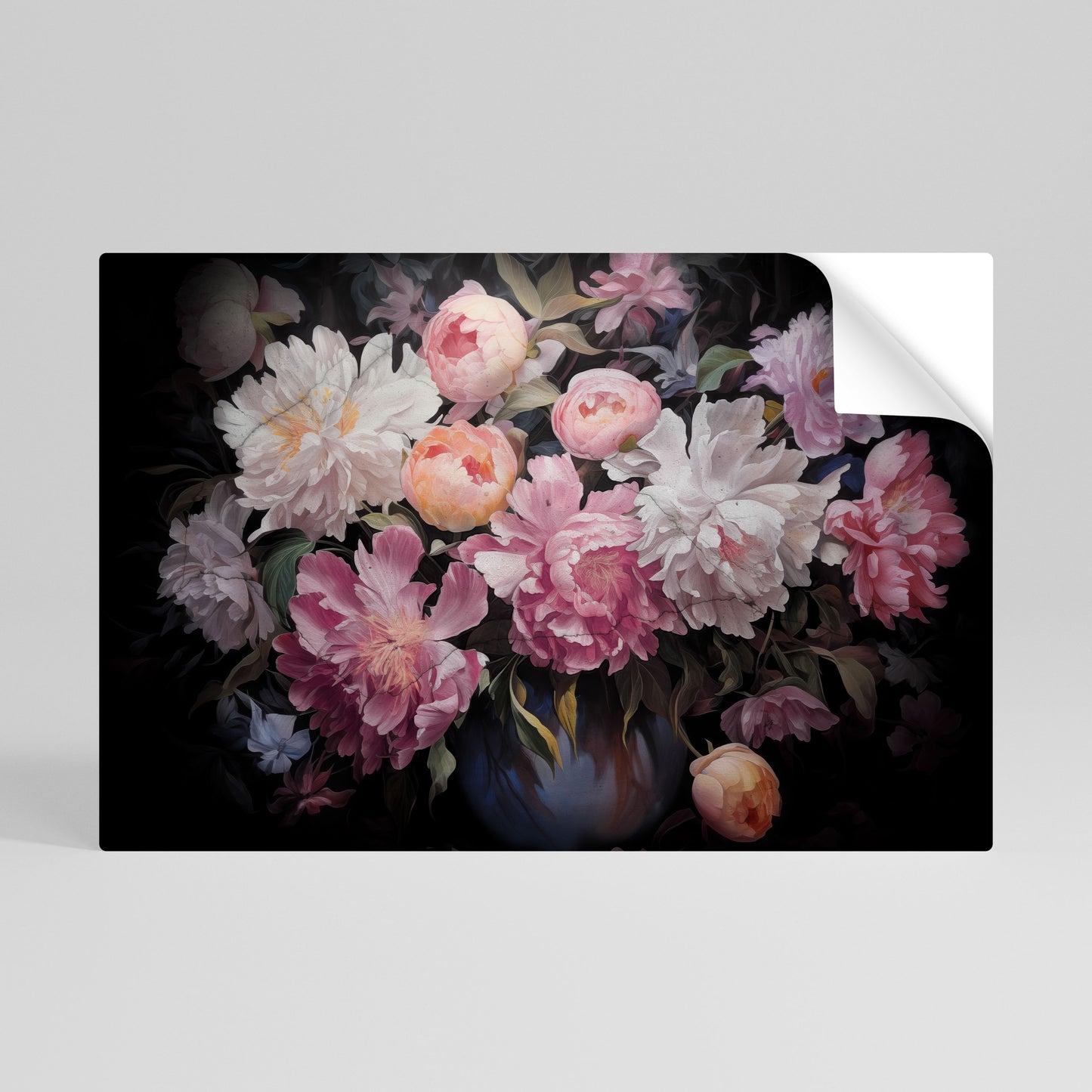 CRASHED PEONIES Självhäftande Horisontell Poster