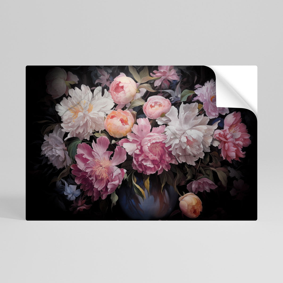 CRASHED PEONIES Självhäftande Horisontell Poster