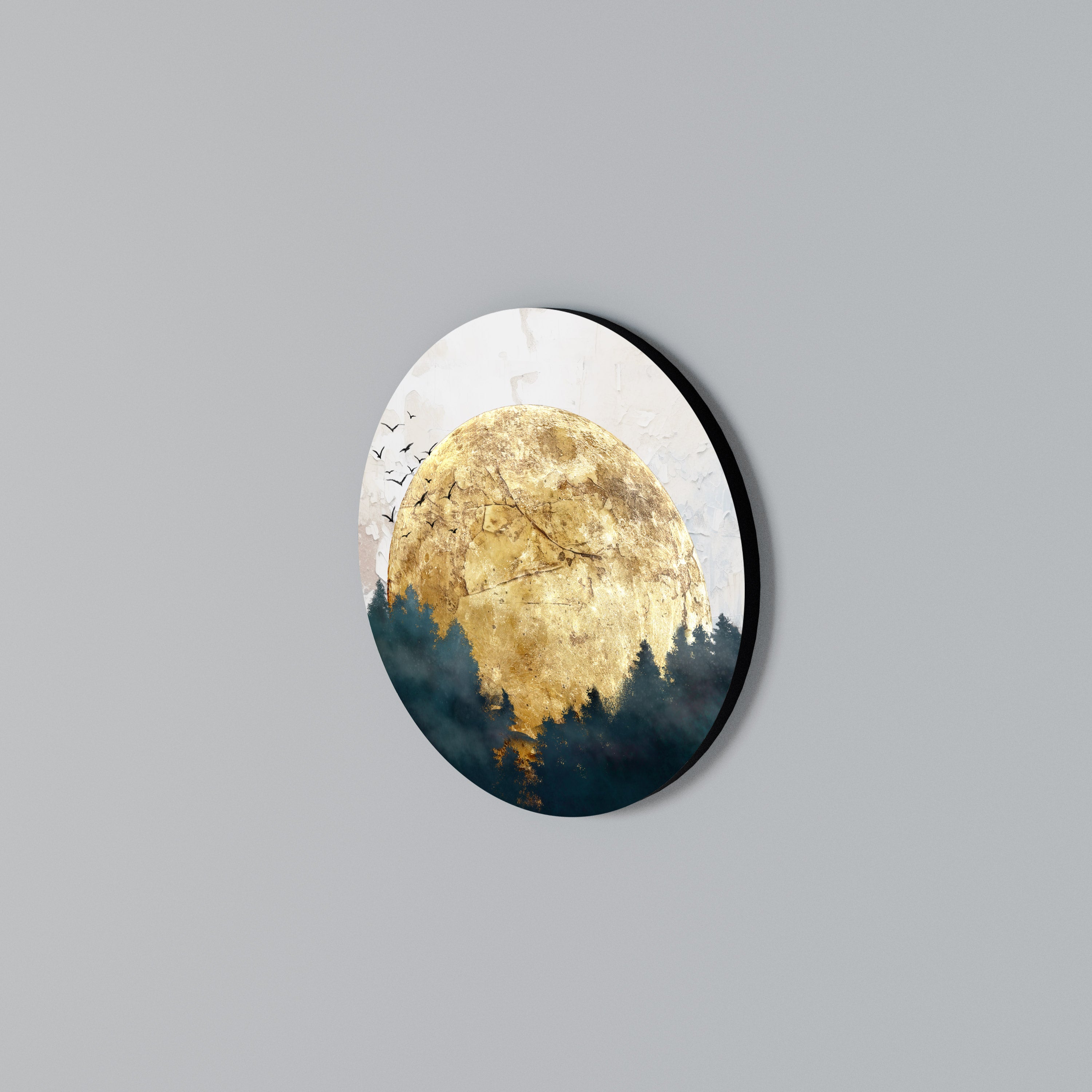 RISING MOON Round Wall Art