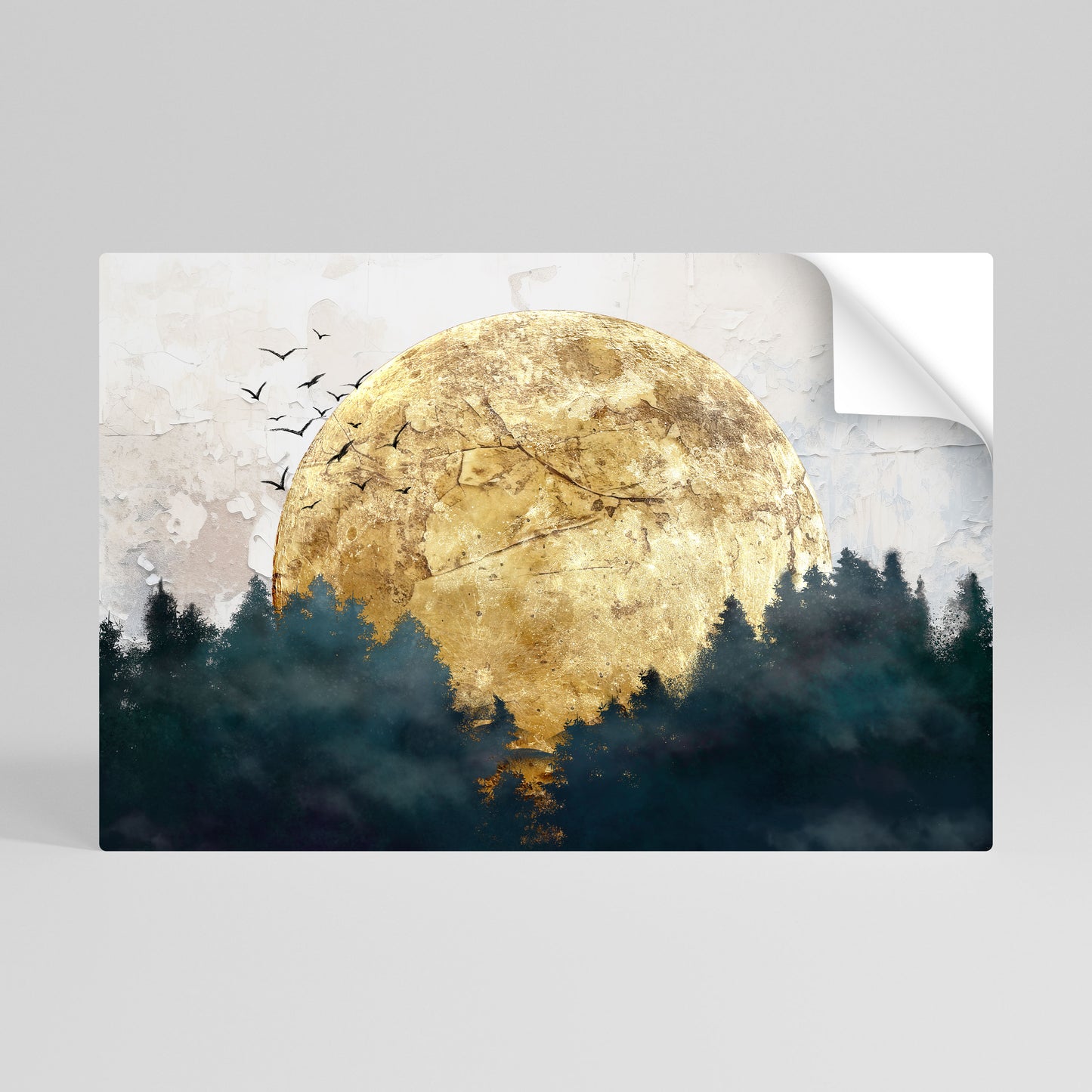 RISING MOON Självhäftande Horisontell Poster