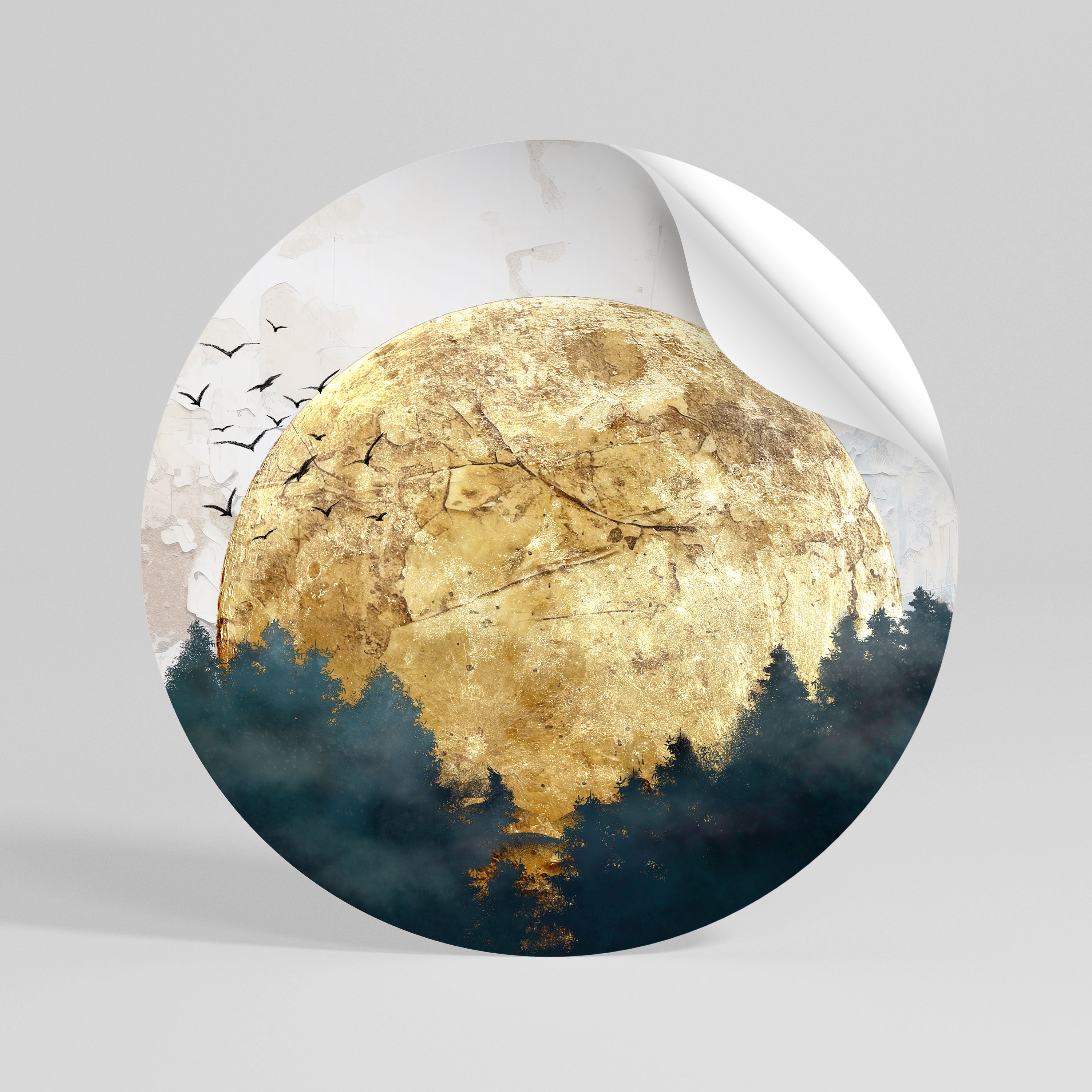 RISING MOON Rund väggdekal