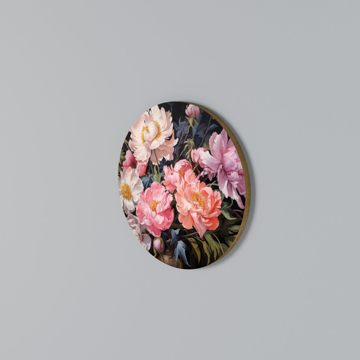 PEONIES BLOSSOM Rund väggdekor