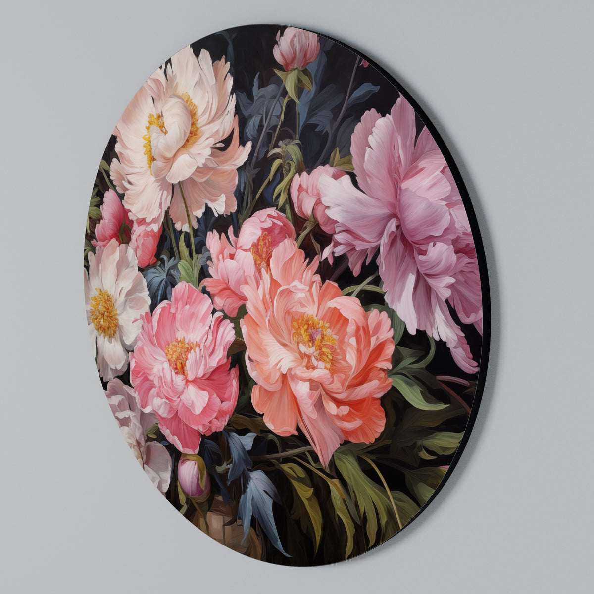 PEONIES BLOSSOM Rund väggdekor