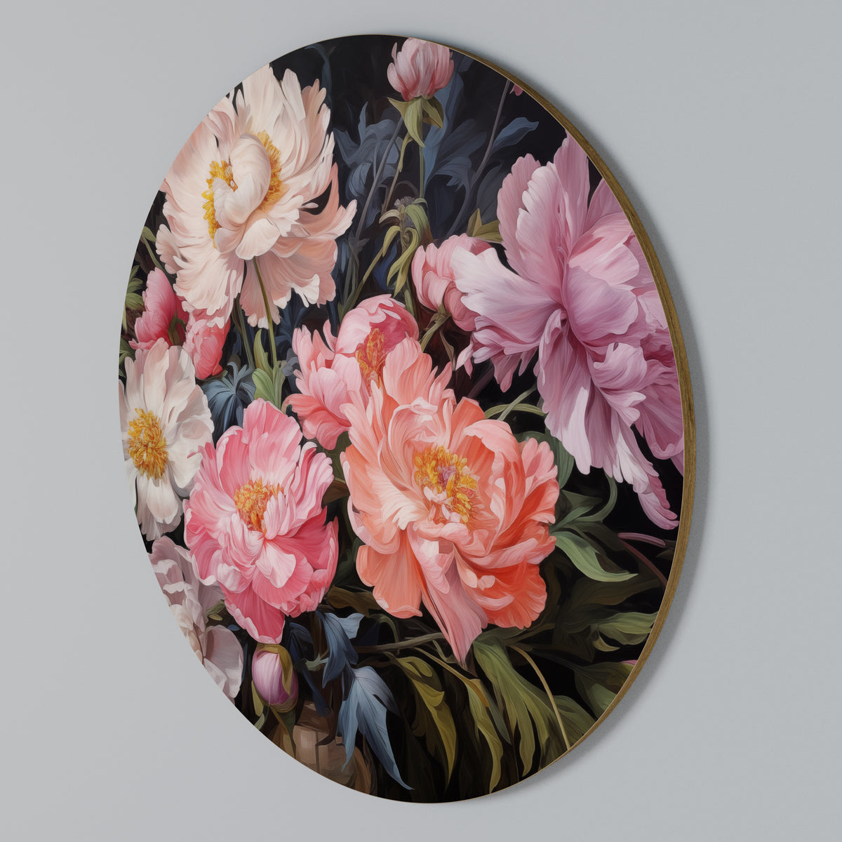 PEONIES BLOSSOM Rund väggdekor