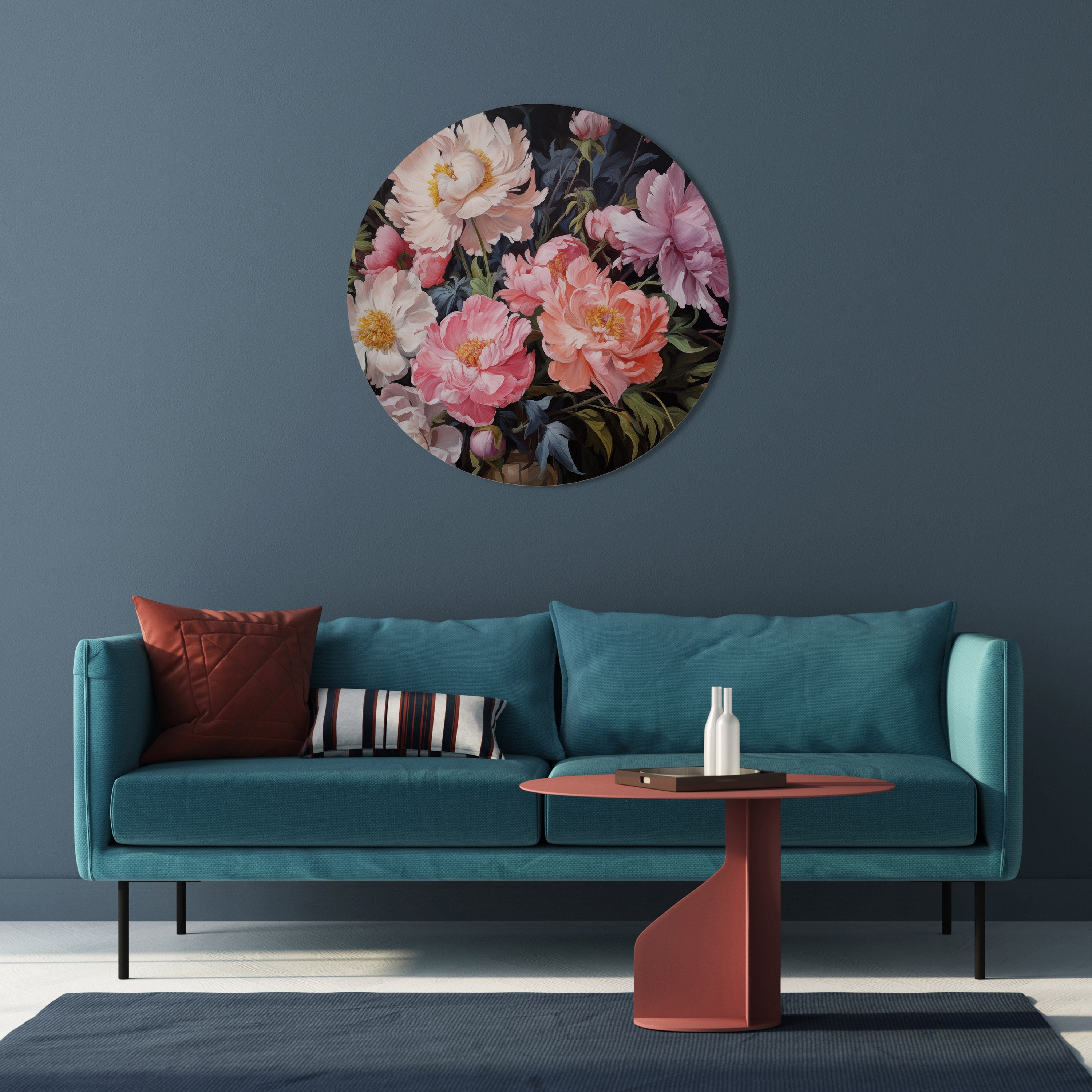 PEONIES BLOSSOM Round Wall Art