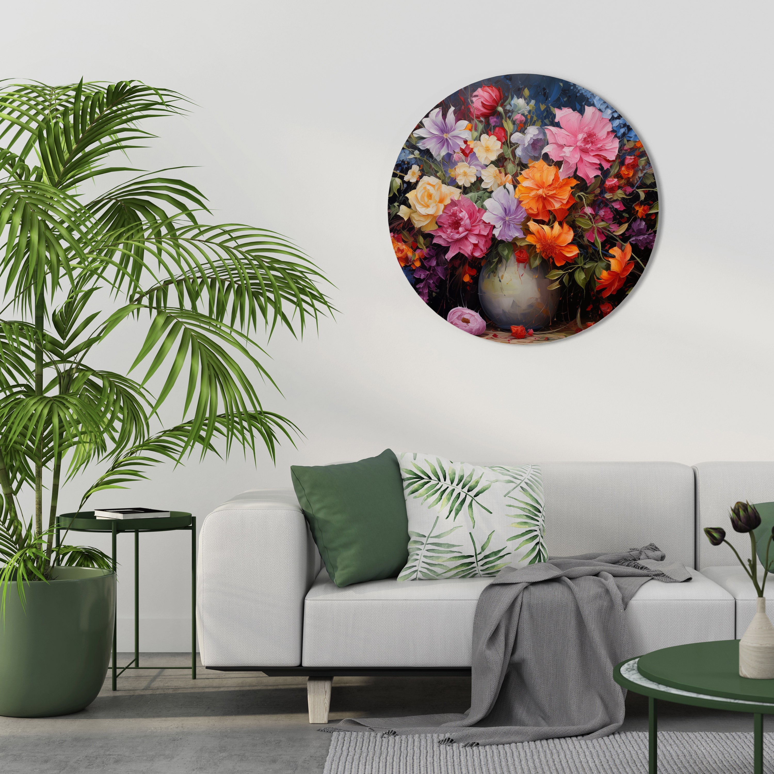 EUPHORIC BOUQUET Round Wall Art