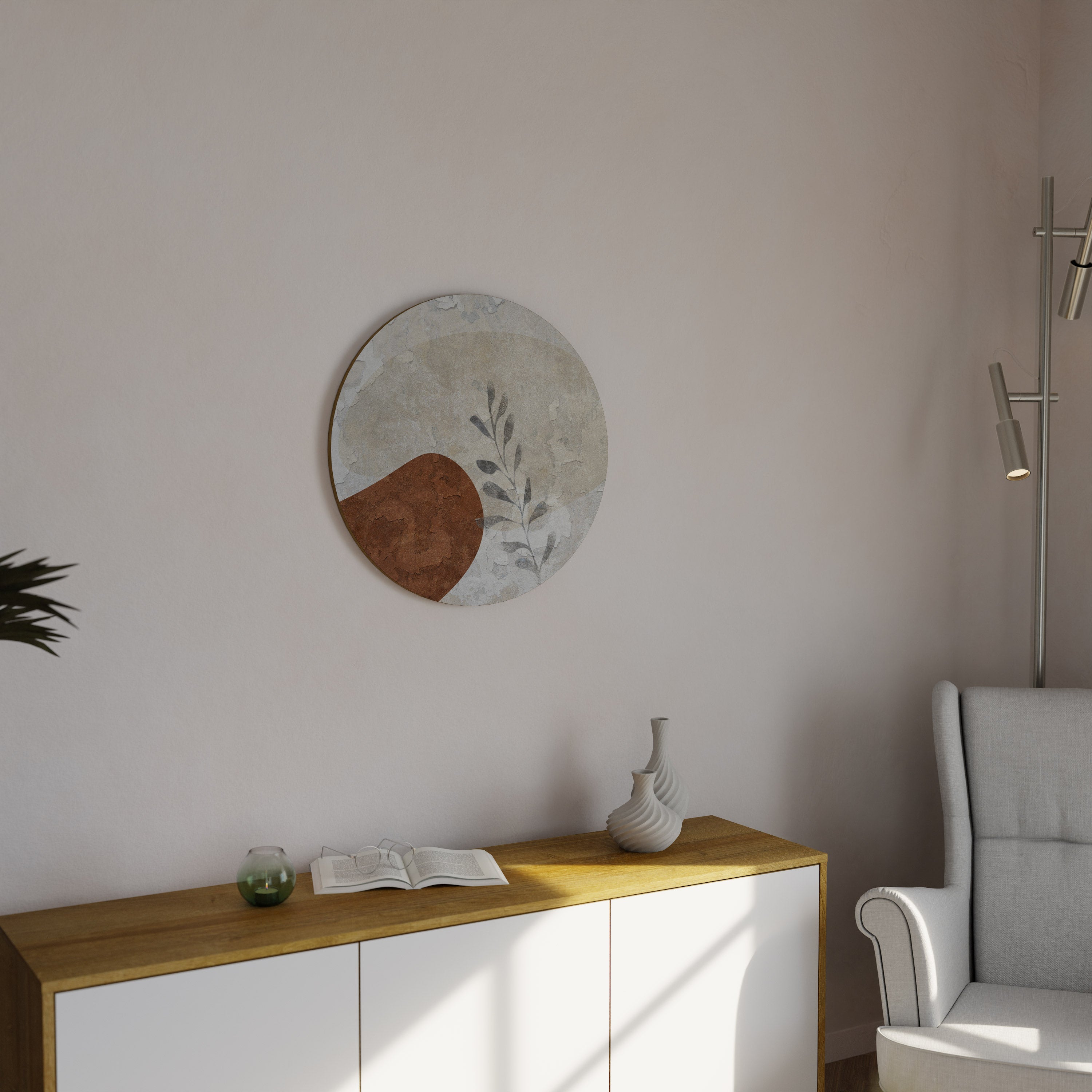 SINGLE SPRIG Round Wall Art
