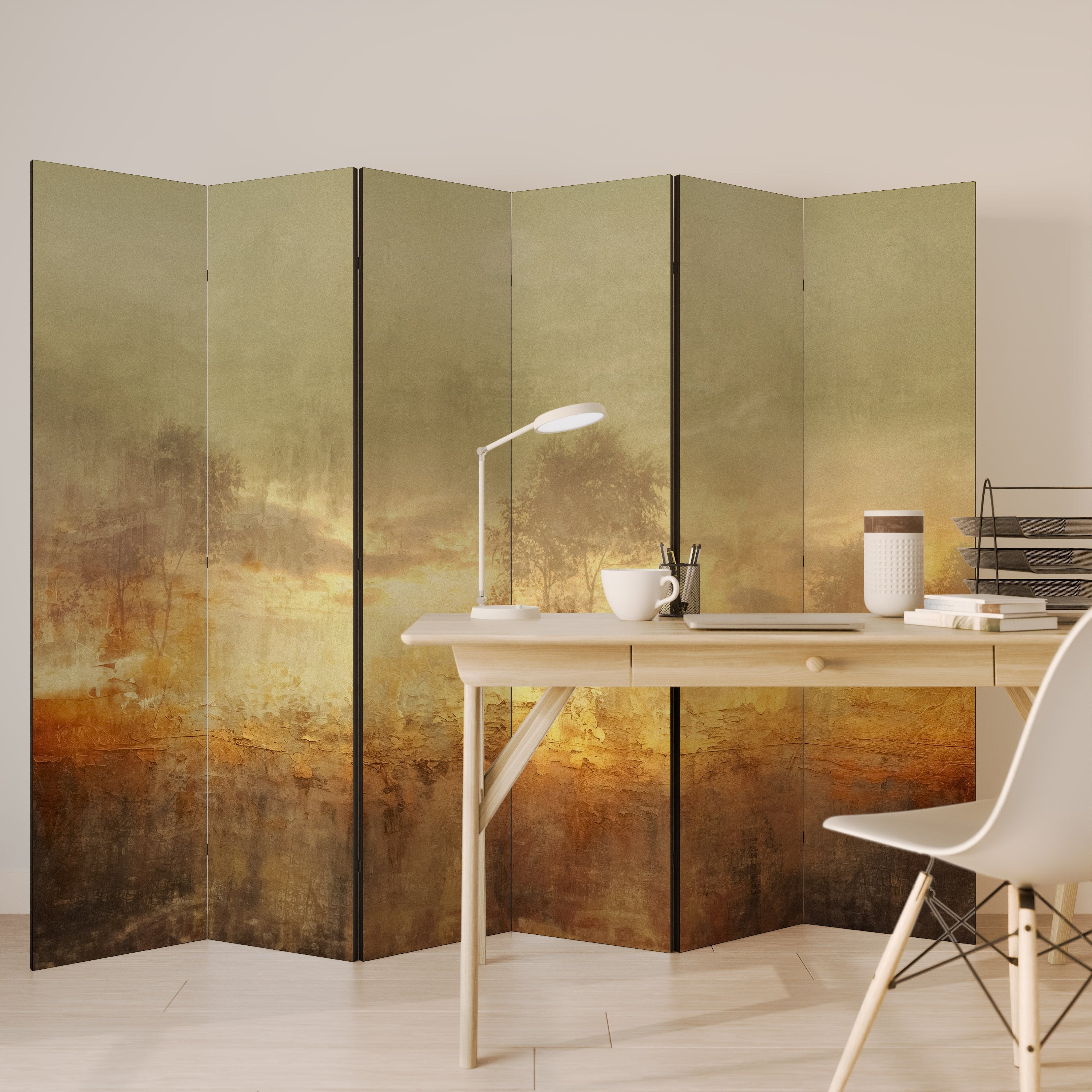 AMBER DREAMSCAPE Dekorativ rumsavdelare med 6 paneler