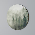 MISTY FOREST Round Wall Art