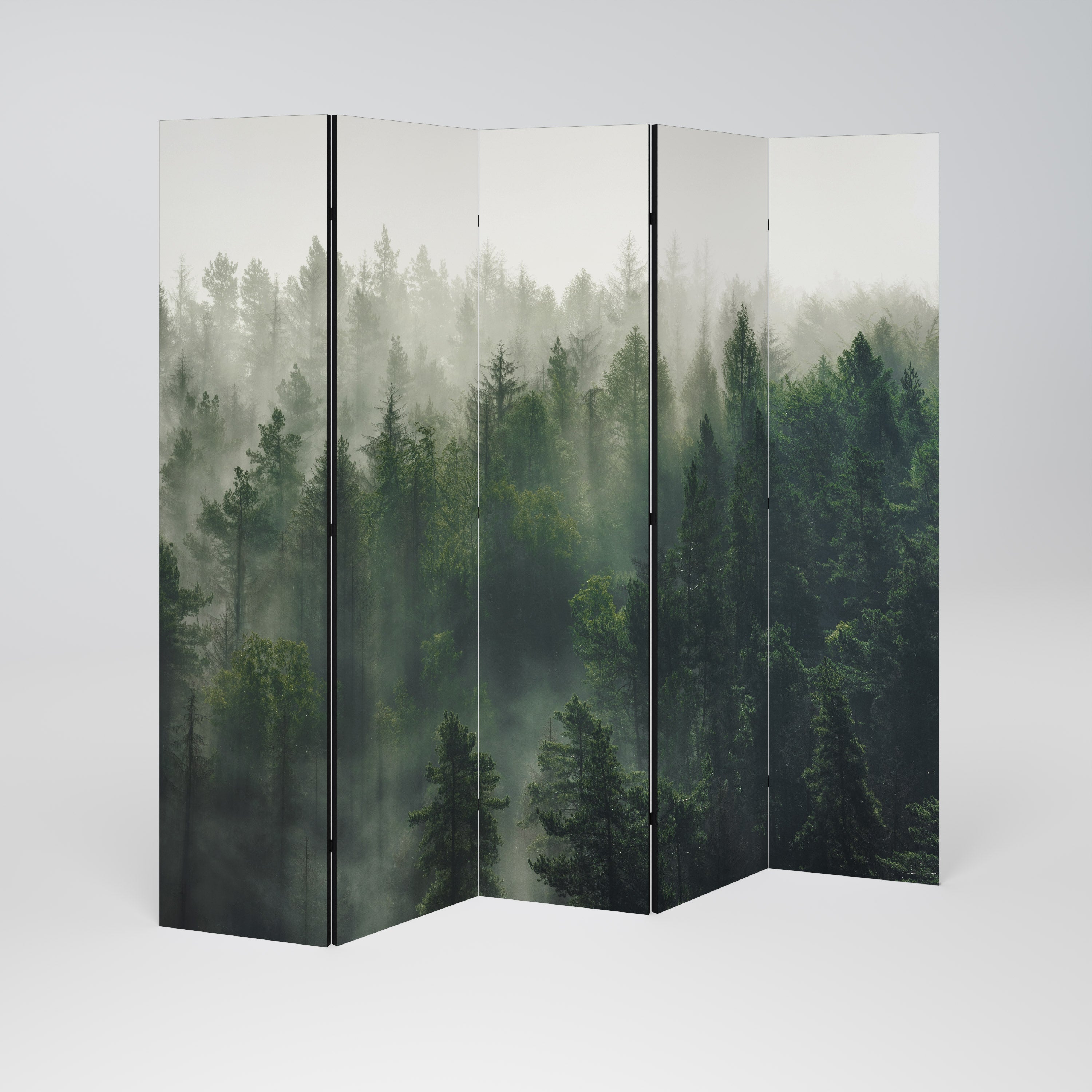 MISTY FOREST Dekorativ rumsavdelare – 5 paneler