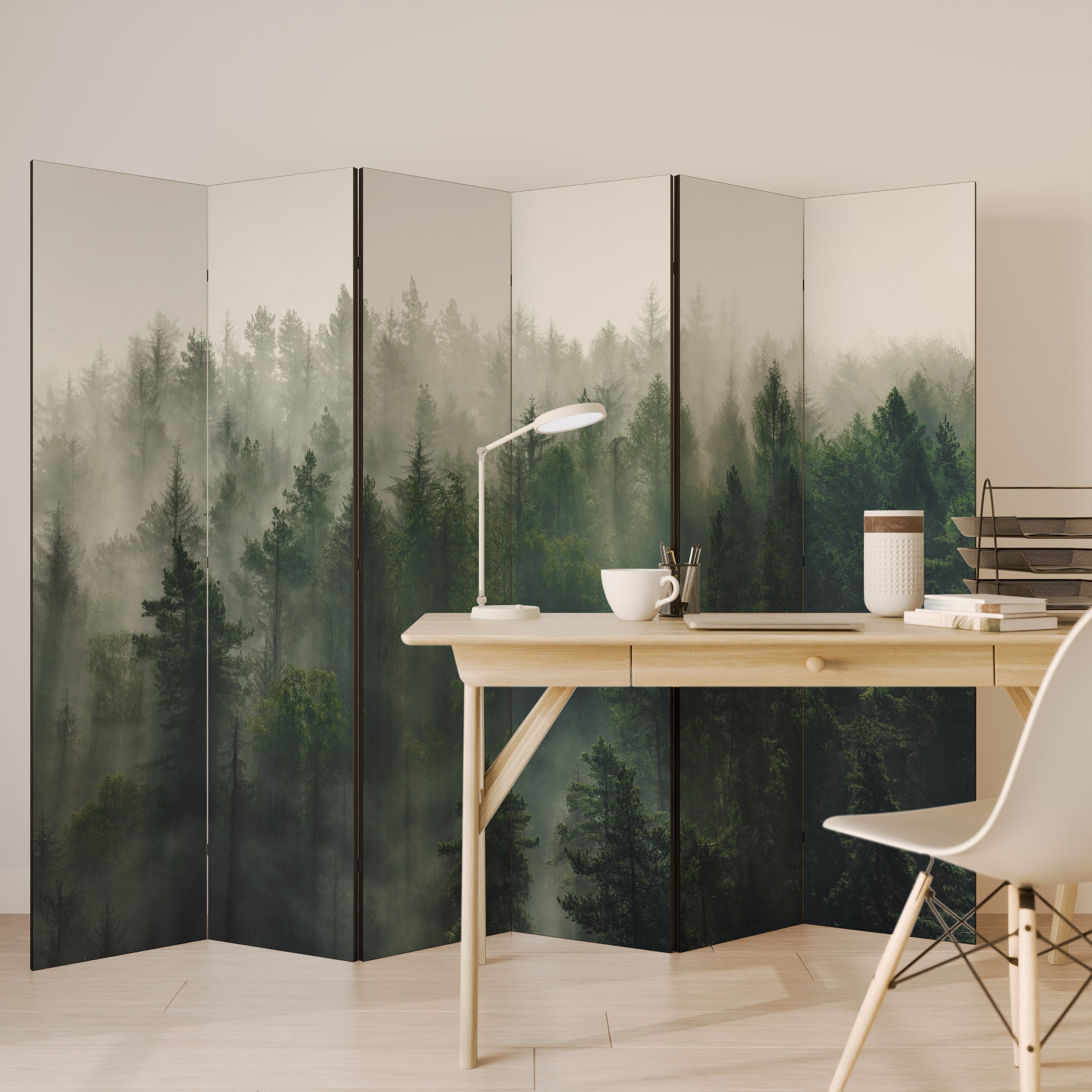 MISTY FOREST Dekorativ rumsavdelare med 6 paneler