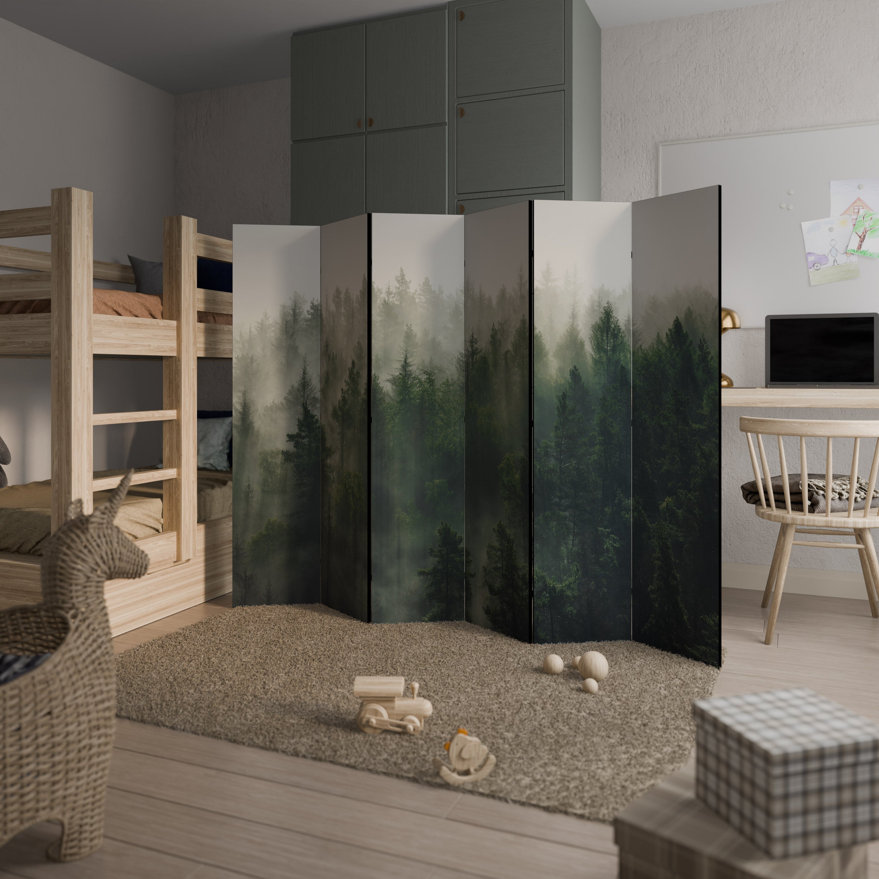 MISTY FOREST Dekorativ rumsavdelare med 6 paneler