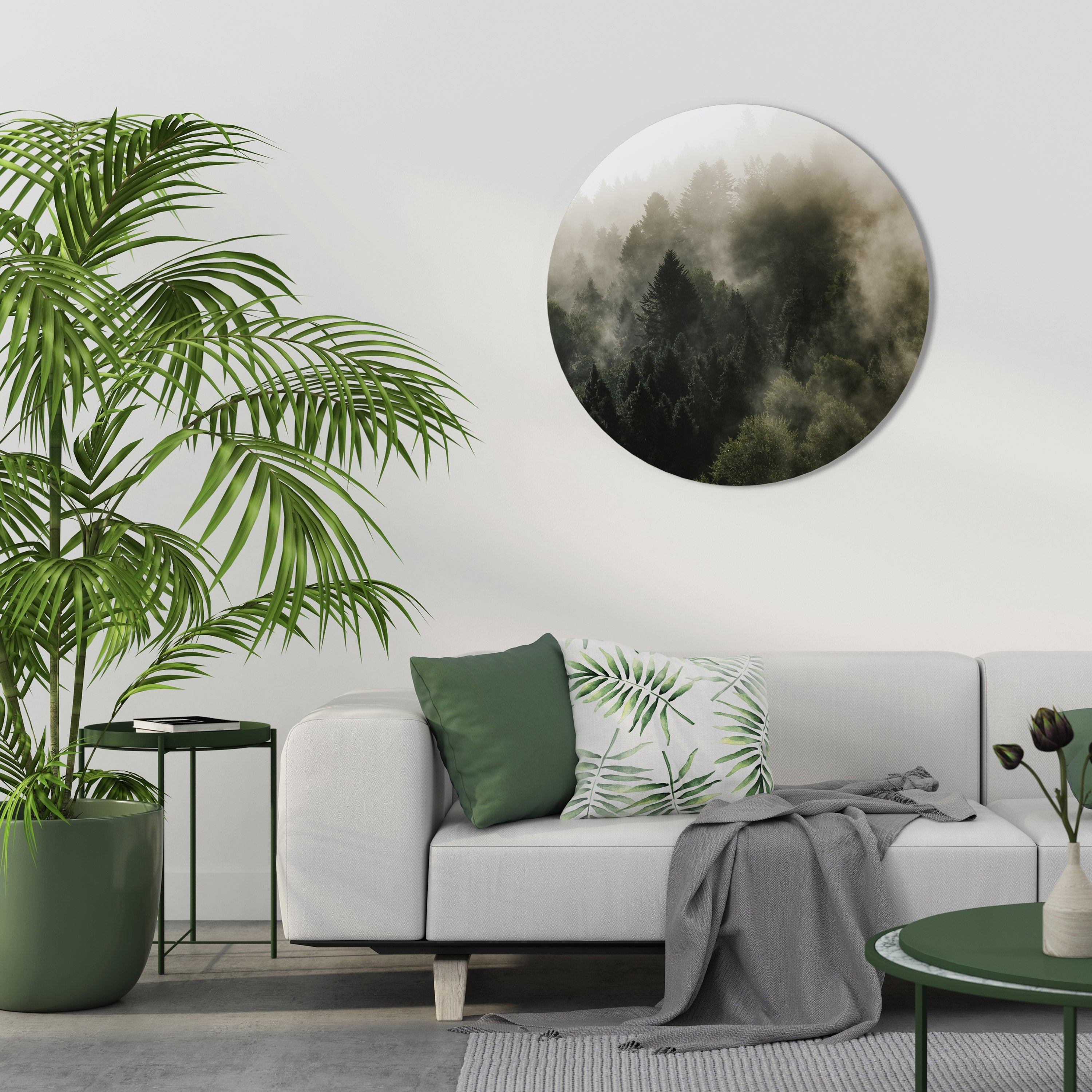 MISTY HIGHLANDS Round Wall Art