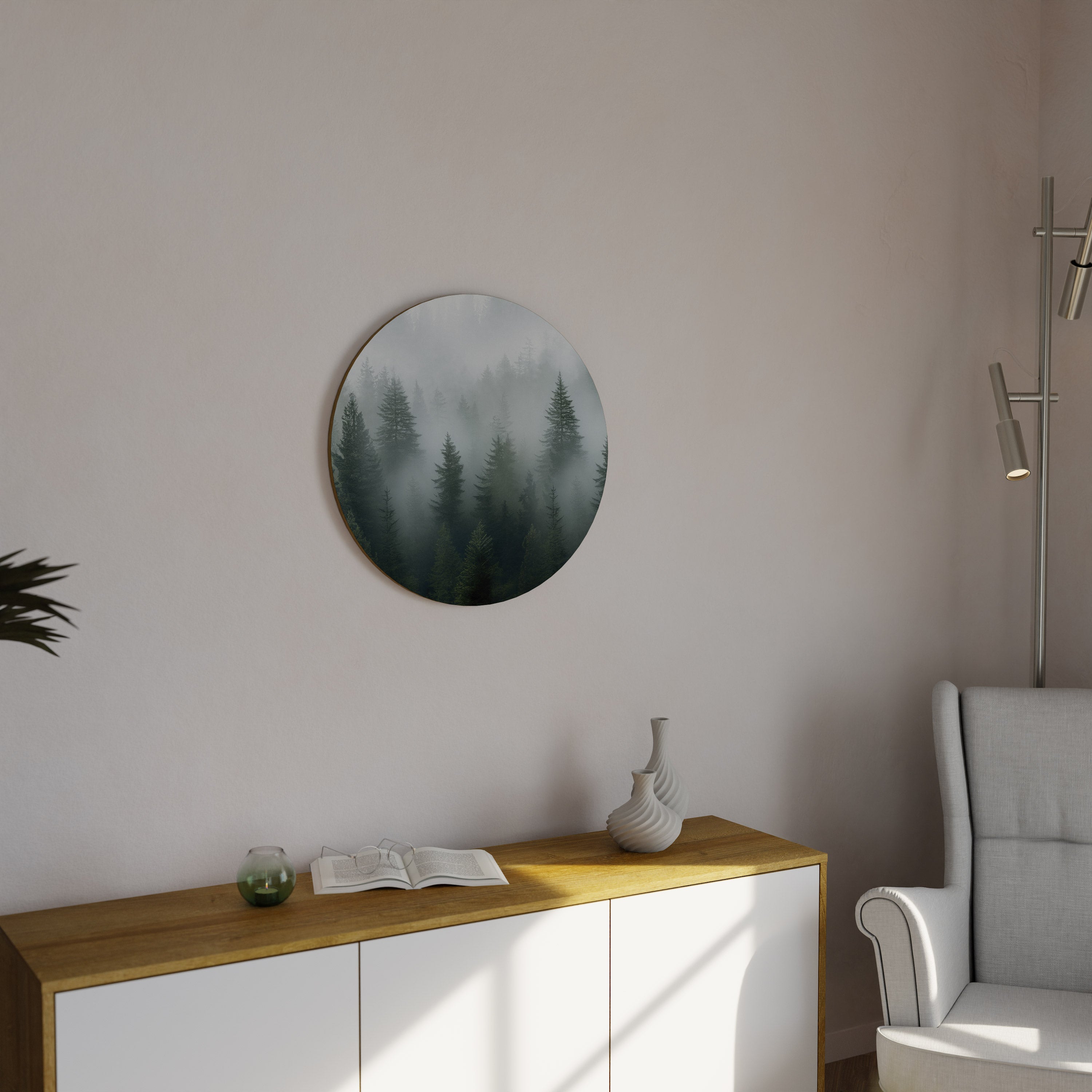 FOGGY CREST Round Wall Art