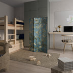 Dekorativ rumsavdelare med 3 paneler i MANDELBLOMST