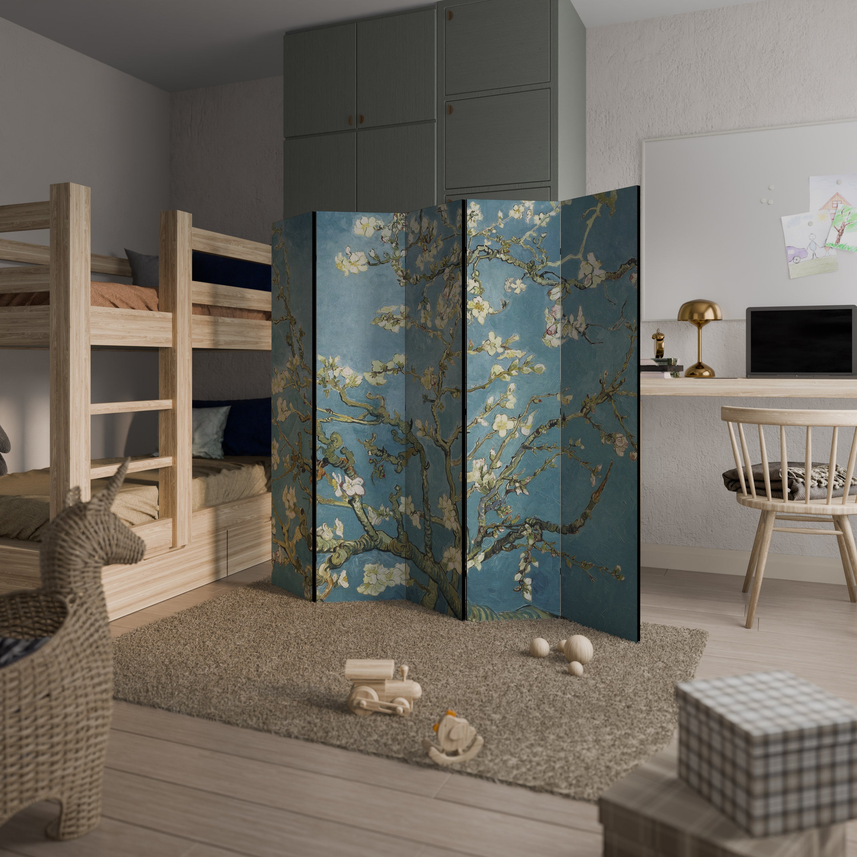 ALMOND BLOSSOM 5-Panel Room Divider