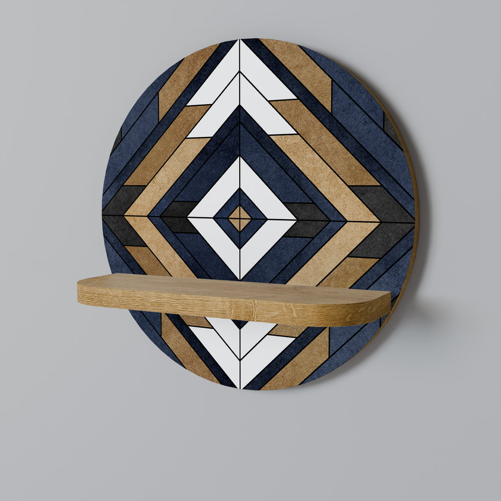 ARTFUL GEOMETRY Rund konsthylla i ekeffekt