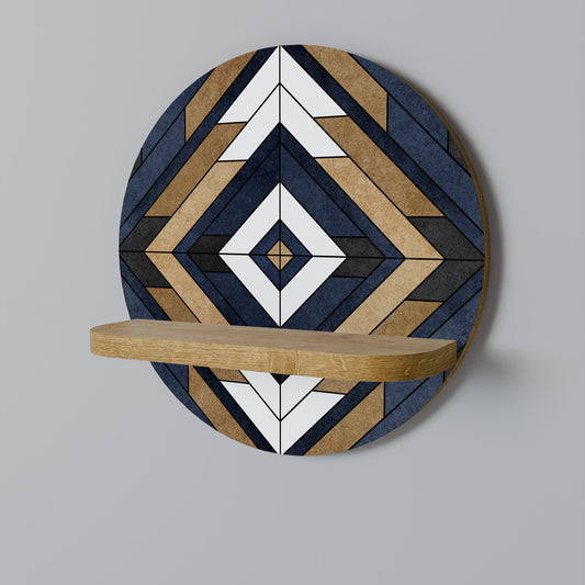 ARTFUL GEOMETRY Rund konsthylla i ekeffekt