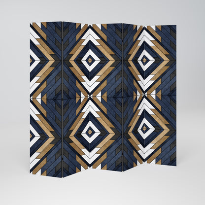 ARTFUL GEOMETRY Decorative 5-Panel Room Divider
