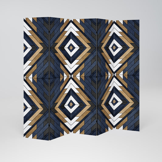 ARTFUL GEOMETRY Decorative 5-Panel Room Divider