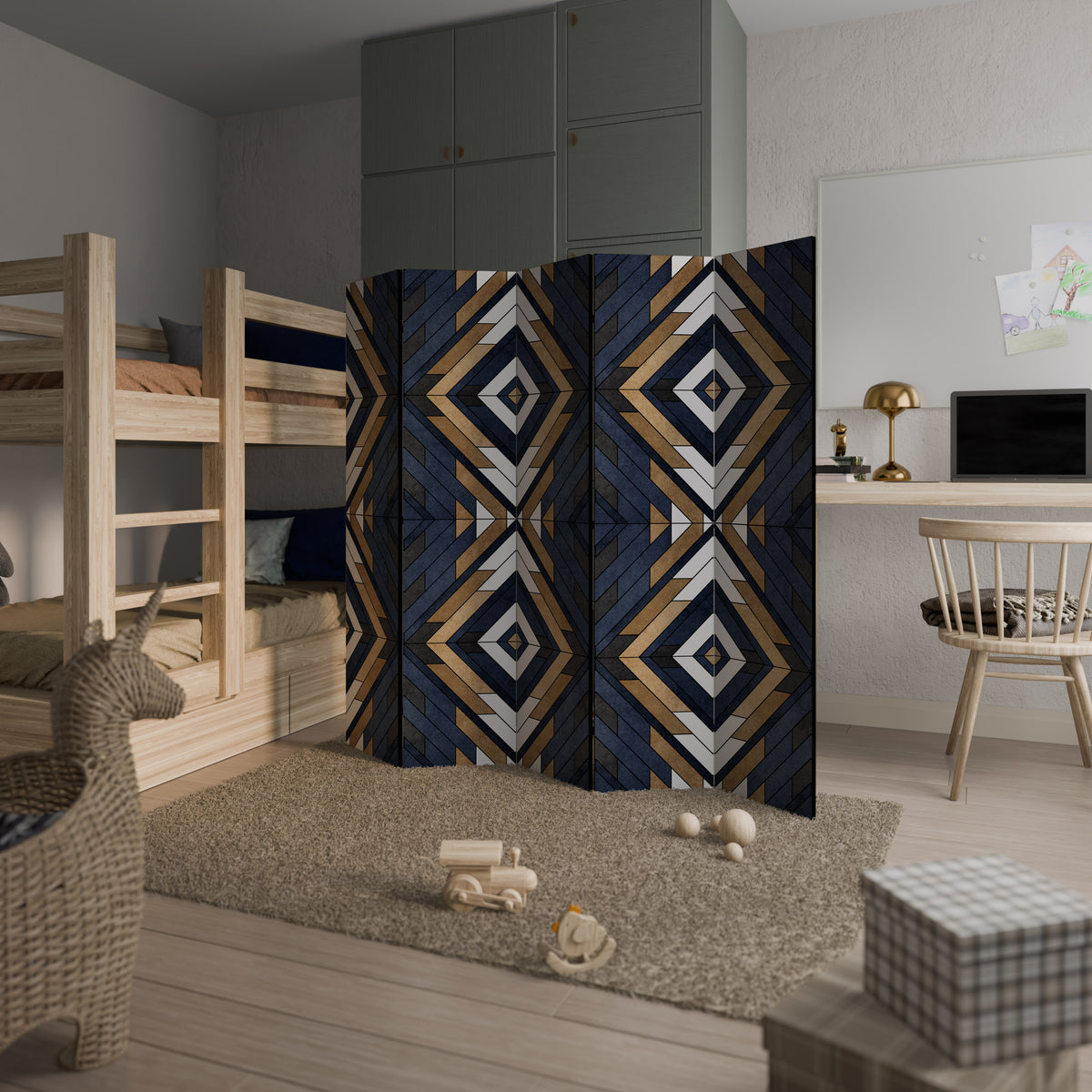 ARTFUL GEOMETRY 5-Panel Room Divider