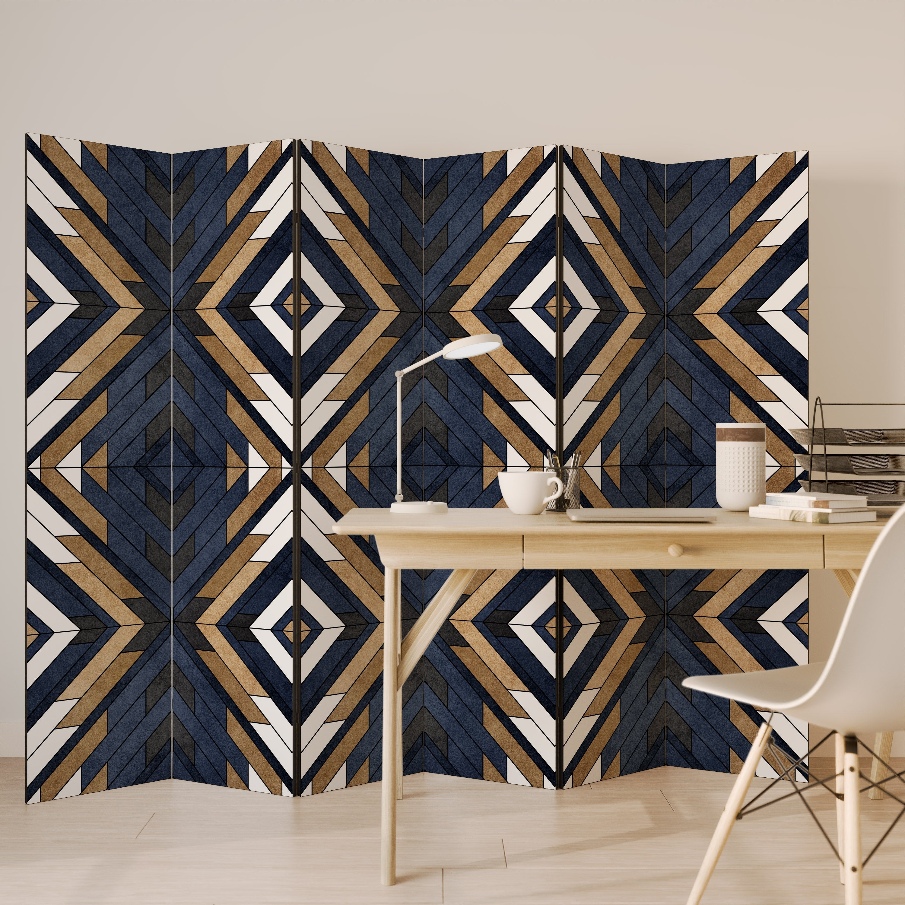 ARTFUL GEOMETRI Dekorativ rumsavdelare med 6 paneler